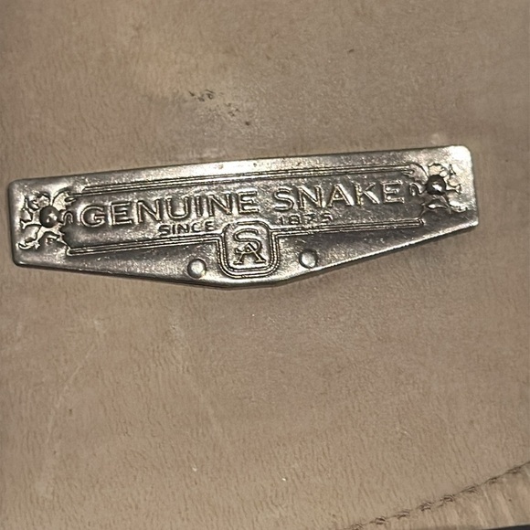 Stacy Adams genuine, snake skin, brown, cognac, leather lace up dress shoes 10 - Picture 15 of 16